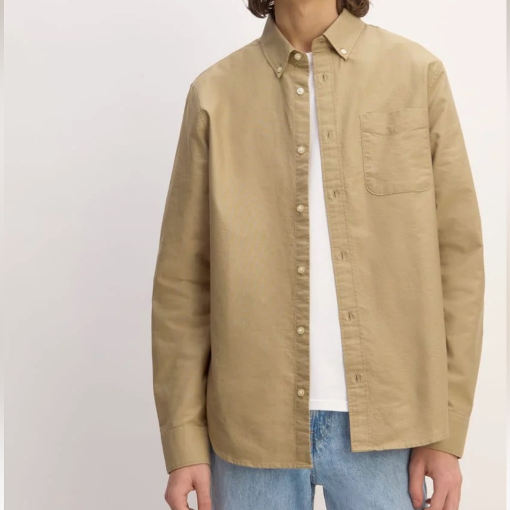 Everlane Organic Cotton Classic Oxford Shirt in ‘Cornstalk’ Size L